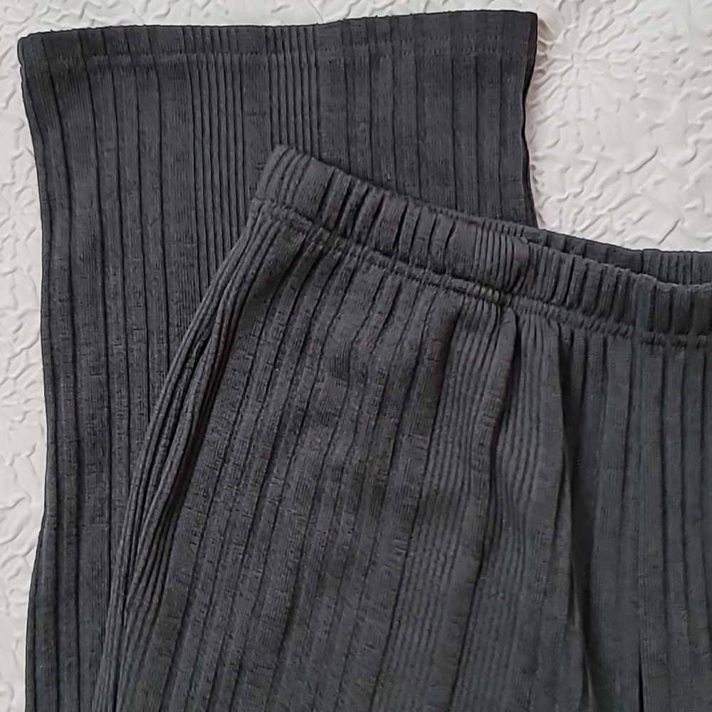 Ekouaer Ribbed Knit Casual Dark Gray Pull-On Pants, Size M - Picture 5 of 14